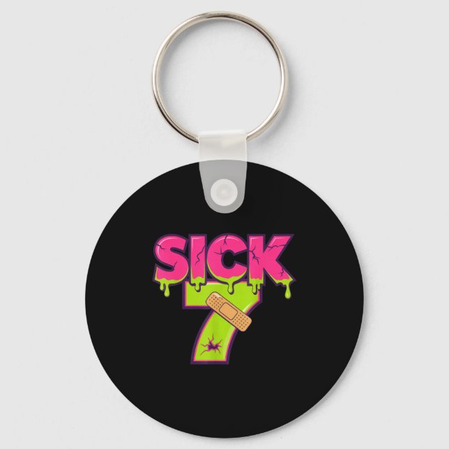 Sick Seven Meme Tee Six Seven Fun Wordplay Drip  Key Ring (Front)