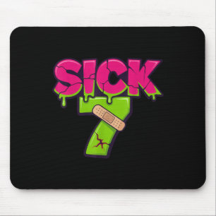 Sick Seven Meme Tee Six Seven Fun Wordplay Drip Mouse Pad