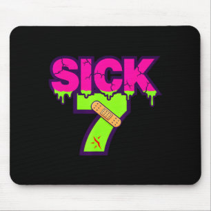 Sick Seven Meme Tee Six Seven Fun Wordplay Drip  Mouse Pad