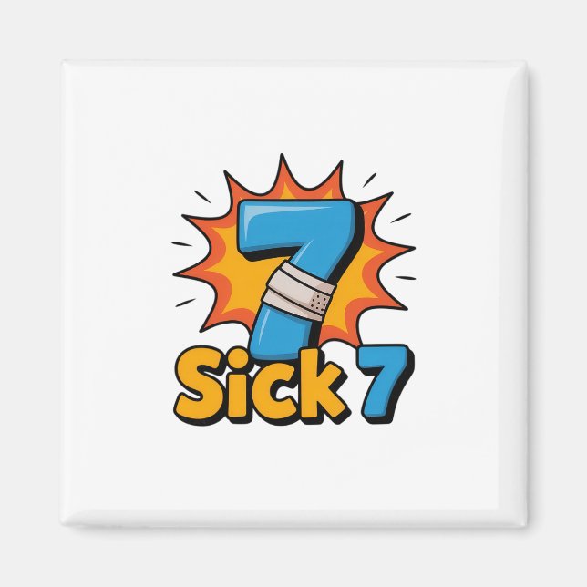 Sick Seven Meme Tee Six Seven Fun Wordplay  Magnet (Front)