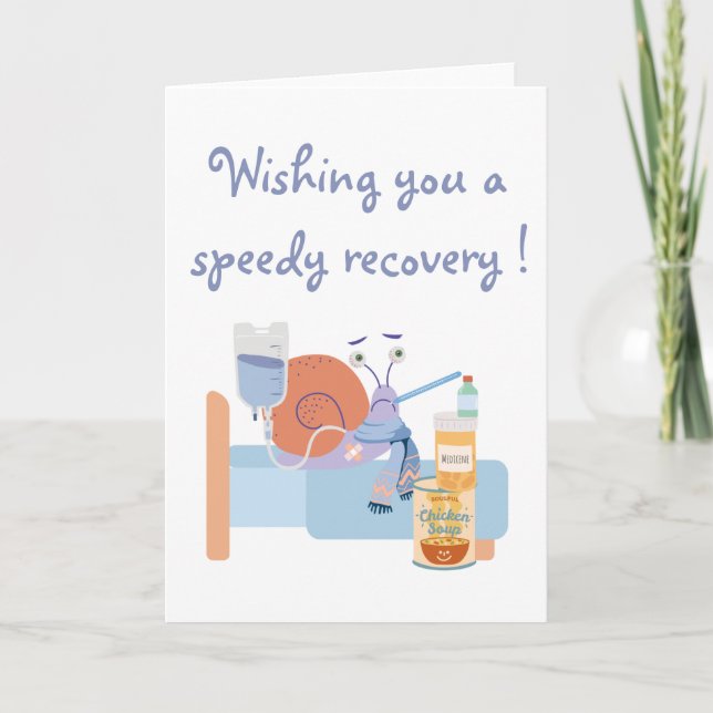Sick snail get well wishes card (Front)