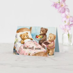 Sick TEDDY BEAR at home with friends 5 Card