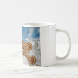 sick teddy bear in bed coffee mug