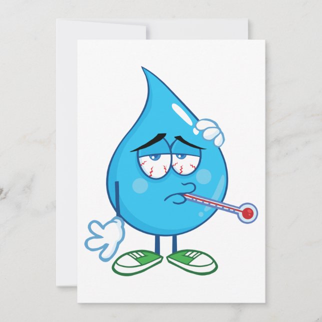 Sick Water Drop Invitations (Front)