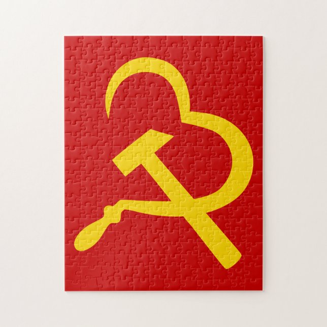 Sickle And Hammer, Heart, Love, Communism Jigsaw Puzzle (Vertical)