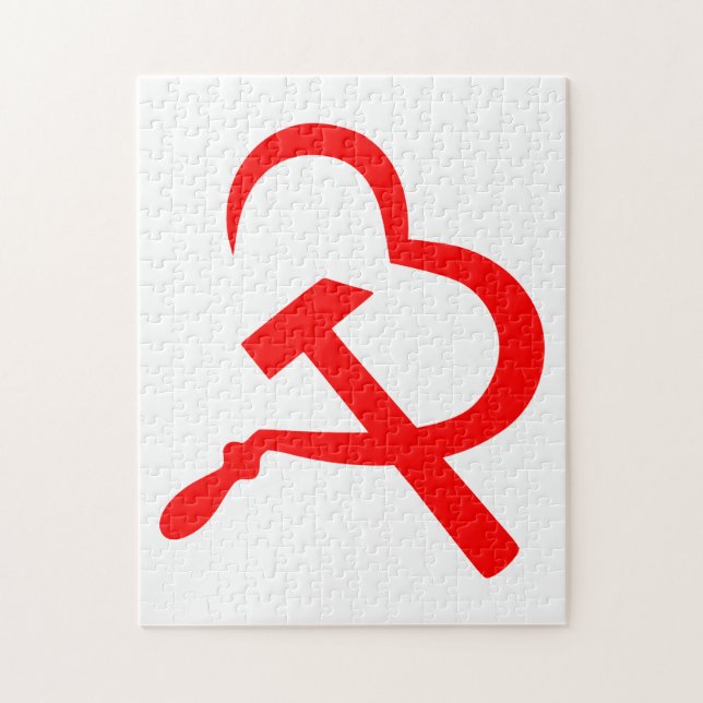 Sickle And Hammer, Heart, Love, Communism Jigsaw Puzzle (Vertical)