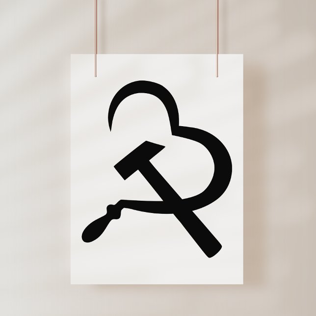 Sickle And Hammer, Heart, Love, Communism Poster (Creator Uploaded)
