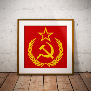 Sickle And Hammer, USSR, CCCP, Communism Poster