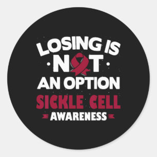 Sickle Cell Anaemia Awareness - Burgundy Ribbon Classic Round Sticker