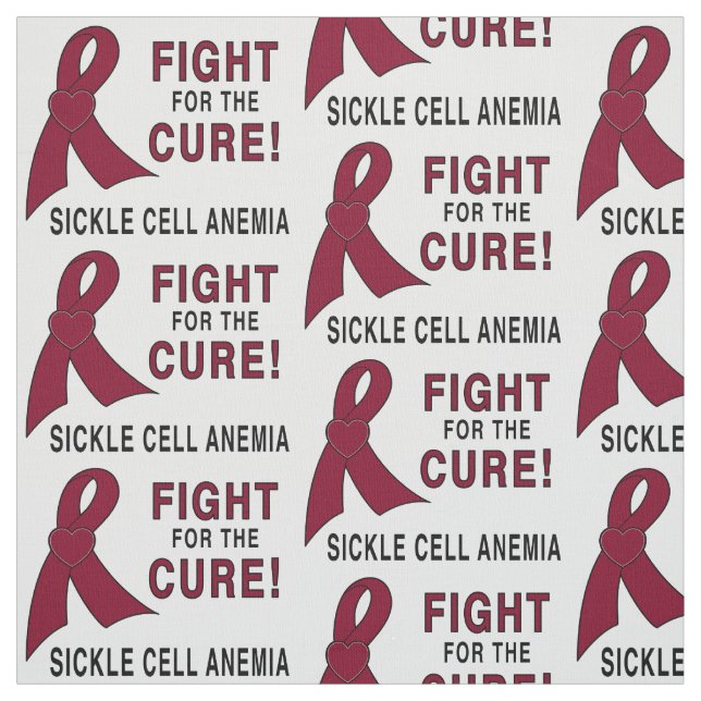 Sickle Cell Anaemia Awareness: Fight, Cure! Fabric (Swatch)