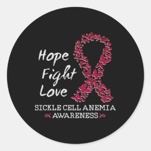 Sickle Cell Anaemia Awareness Month Hope Fight Lov Classic Round Sticker