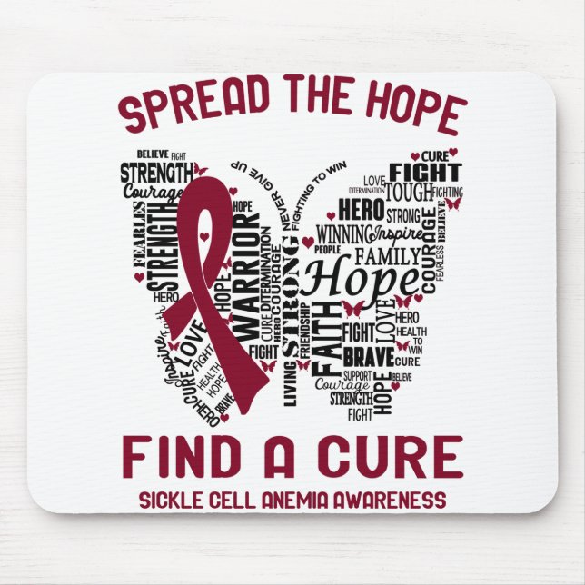 Sickle Cell Anaemia Awareness Month Ribbon Gifts Mouse Pad (Front)