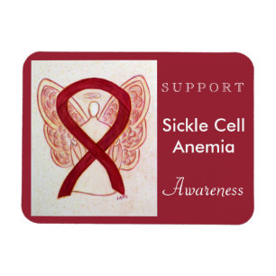 Sickle Cell Anaemia Awareness Ribbon Angel Magnet