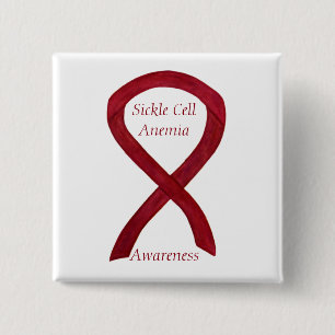 Sickle Cell Anaemia Awareness Ribbon Custom Button