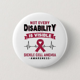 Sickle Cell Anaemia Awareness Ribbon Support Gifts 6 Cm Round Badge