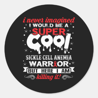 Sickle Cell Anaemia Awareness Ribbon T Shirts 1  Classic Round Sticker