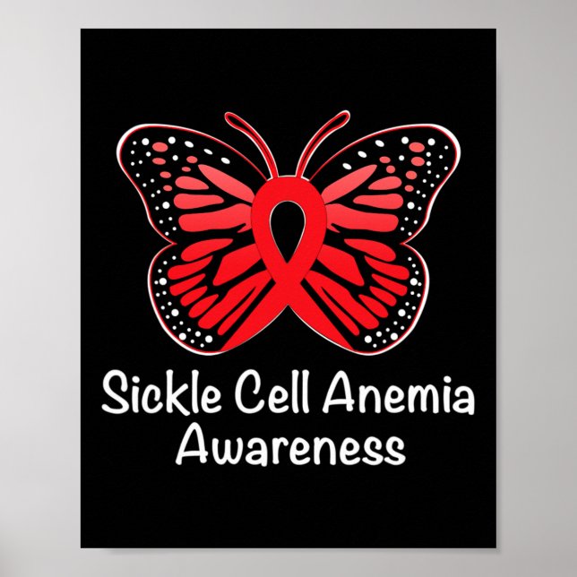 Sickle Cell Anaemia Awareness Warrior Support Red  Poster (Front)
