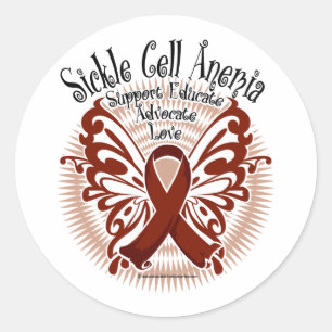 Sickle Cell Anaemia Butterfly 3 Classic Round Sticker