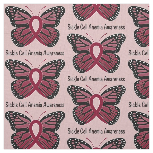 Sickle Cell Anaemia Butterfly of Hope Fabric (Swatch)
