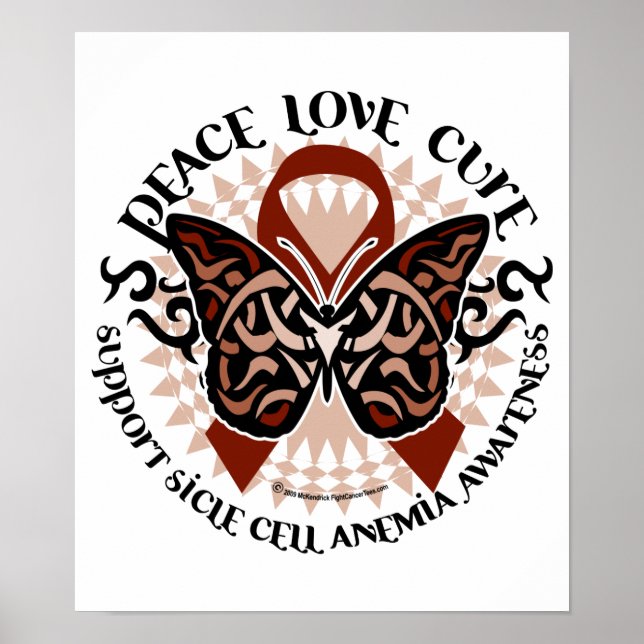 Sickle Cell Anaemia Butterfly Tribal Poster (Front)