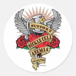 Sickle Cell Anaemia Dagger Classic Round Sticker