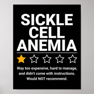 Sickle Cell Anaemia One Star Rating Funny Awarenes Poster