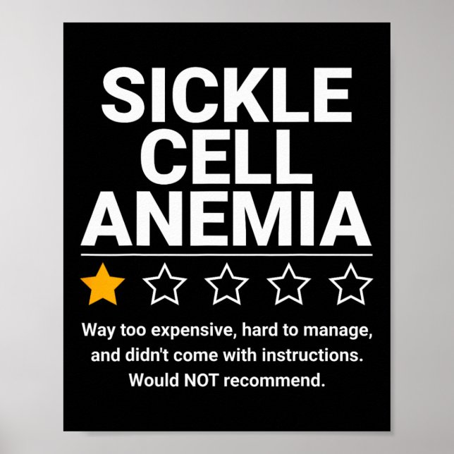 Sickle Cell Anaemia One Star Rating Funny Awarenes Poster (Front)