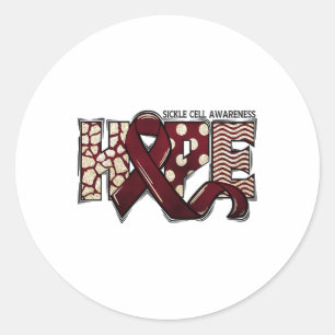 Sickle Cell Anaemia Scd Awareness Month Ribbon Hop Classic Round Sticker