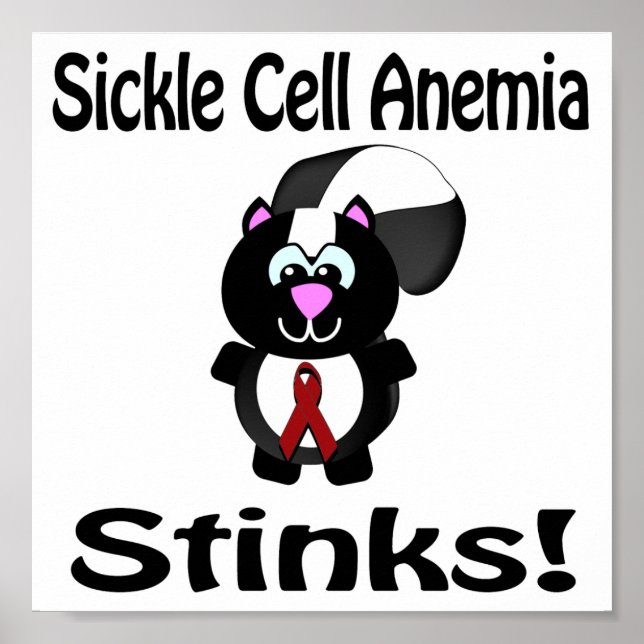 Sickle Cell Anaemia Stinks Skunk Awareness Design Poster (Front)
