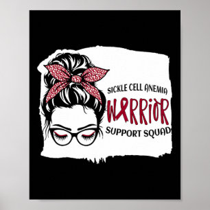 Sickle Cell Anaemia Warrior Awareness Support Squa Poster