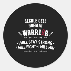 Sickle Cell Anaemia Warrior Fight Win Awareness  Classic Round Sticker