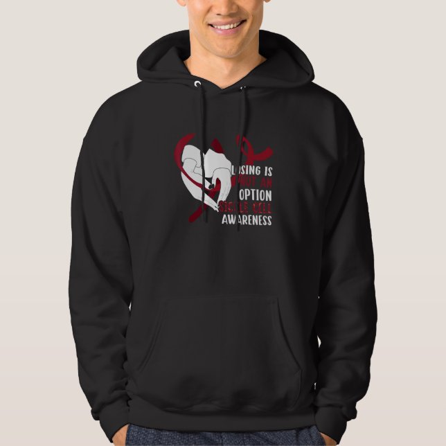 Sickle Cell Anemia Awareness   Burgundy Ribbon Hoodie (Front)
