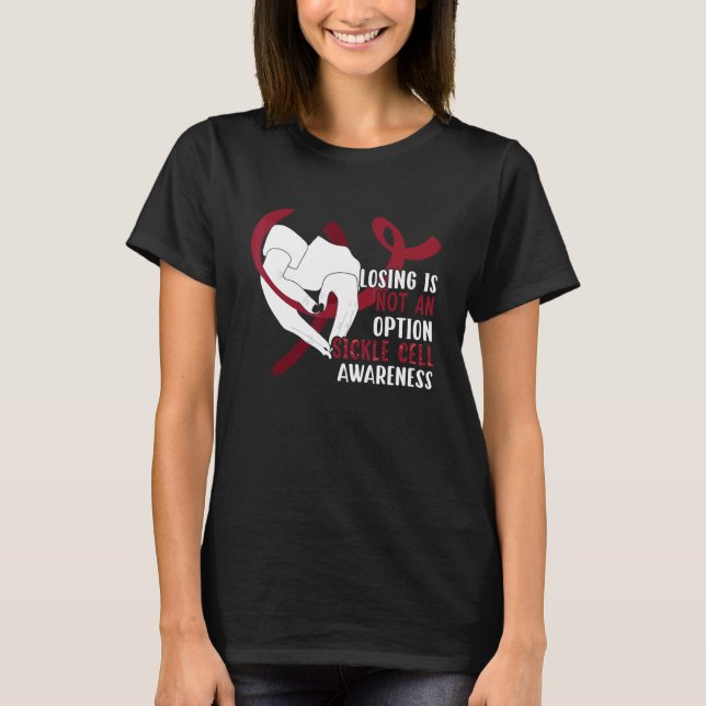 Sickle Cell Anemia Awareness   Burgundy Ribbon T-Shirt (Front)