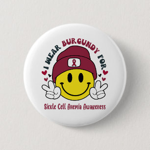 Sickle Cell Anemia Awareness Ribbon Support Gifts 6 Cm Round Badge