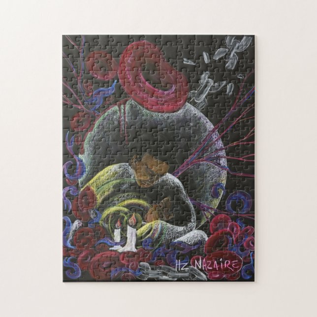 Sickle Cell Awareness Art - Need Not Suffer Alone Jigsaw Puzzle (Vertical)