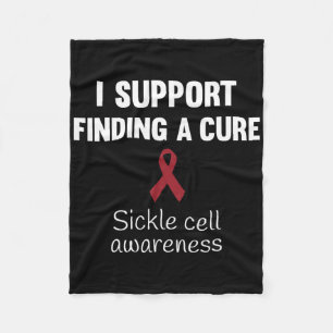 Sickle Cell Awareness Burgundy Ribbon T Shirt Men Fleece Blanket