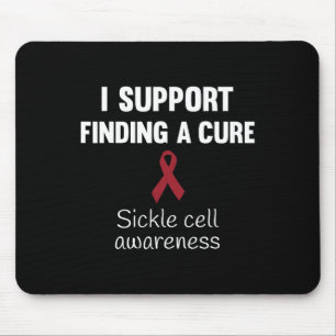 Sickle Cell Awareness Burgundy Ribbon T Shirt Men Mouse Pad