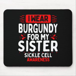 Sickle Cell Awareness Burgundy Ribbon Twin Sibling Mouse Pad