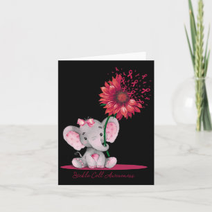 Sickle Cell Awareness Cute Elephant Sunflower Burg Card