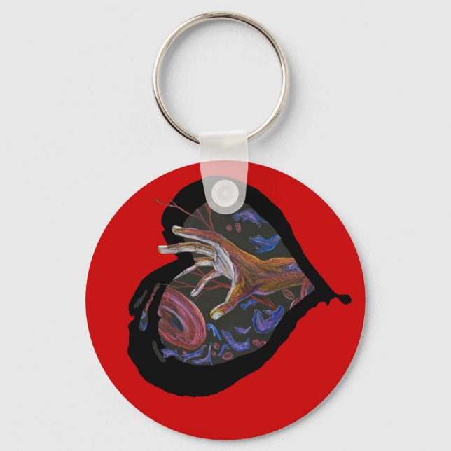 Sickle Cell Awareness Heart - Hope Key Ring (Front)