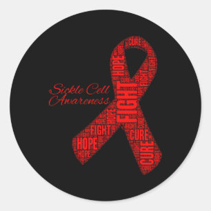 Sickle Cell Awareness Hope Fight Cure Ribbon Classic Round Sticker