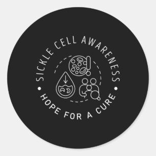 Sickle Cell Awareness Hope For A Cure Classic Round Sticker