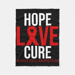 Sickle Cell Awareness Hope Love Cure Burgundy Ribb Fleece Blanket