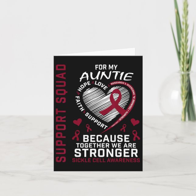 Sickle Cell Awareness Items Auntie Support Squad F Card (Front)