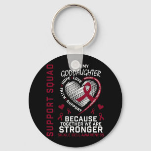 Sickle Cell Awareness Items Goddaughter Support Sq Key Ring