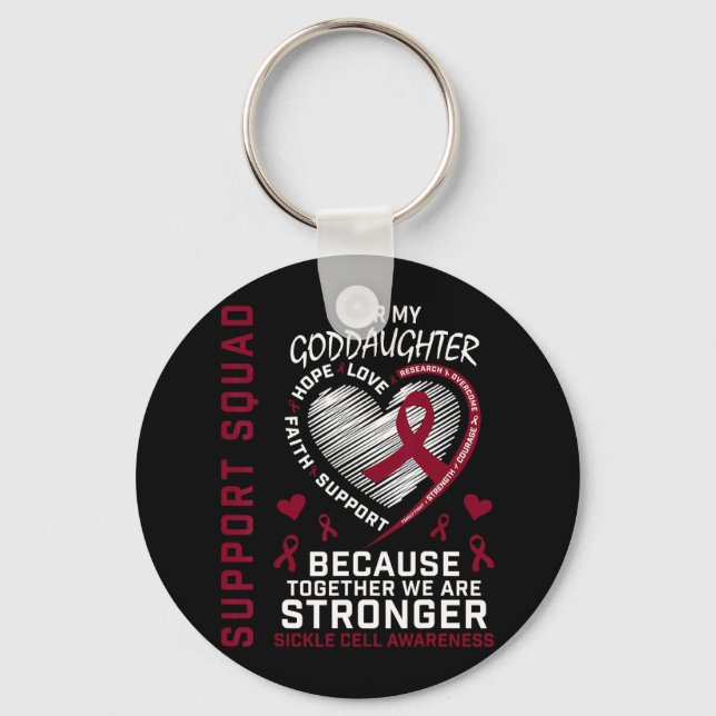 Sickle Cell Awareness Items Goddaughter Support Sq Key Ring (Front)