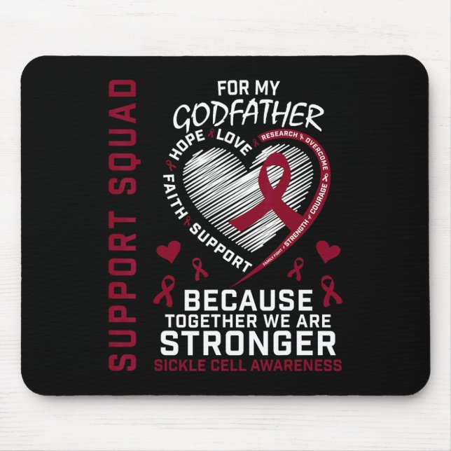 Sickle Cell Awareness Items Godfather Support Squa Mouse Pad (Front)
