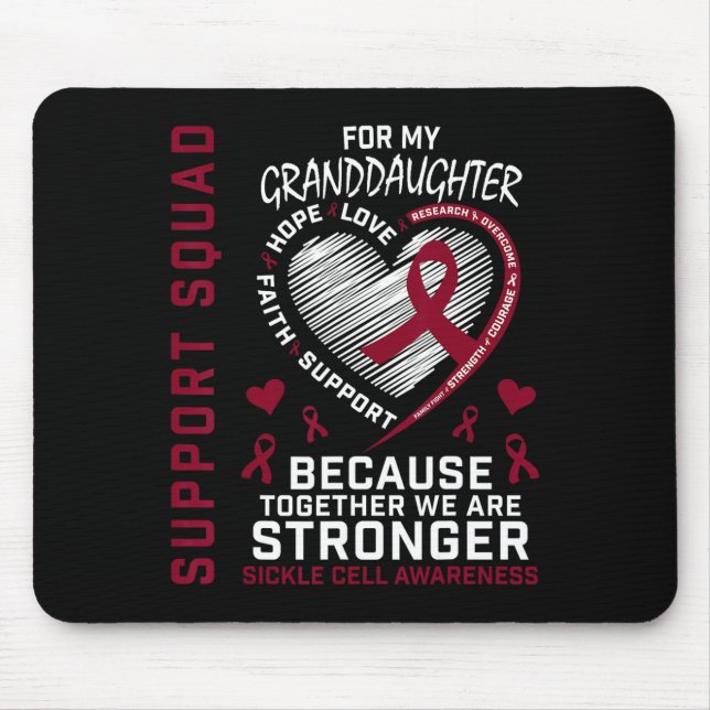 Sickle Cell Awareness Items Granddaughter Support  Mouse Pad (Front)
