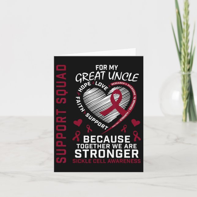 Sickle Cell Awareness Items Great Uncle Support Pr Card (Front)