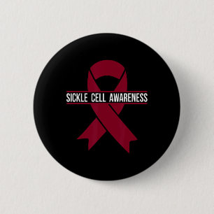 Sickle Cell Awareness Month Burgundy Ribbon 6 Cm Round Badge